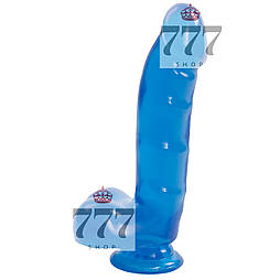 Фалоімітатор Doc Johnson Jelly Jewels Cock & Blue Balls, діаметр 3,6 см, антибактеріальний ПВХ 777Store.com.ua