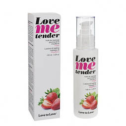 Масажне масло Love To Love LOVE ME TENDER Strawberry (100 мл) натуральне без консервантів 777Store.com.ua