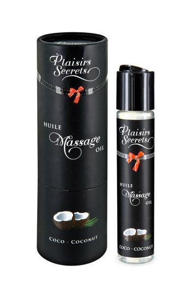 Масажне масло Plaisirs Secrets Coconut (59 мл) з афродизіаками, їстівне, подарункова упаковка 777Store.com.ua