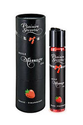 Масажне масло Plaisirs Secrets Strawberry (59 мл) з афродизіаками, їстівне, подарункова упаковка 777Store.com.ua