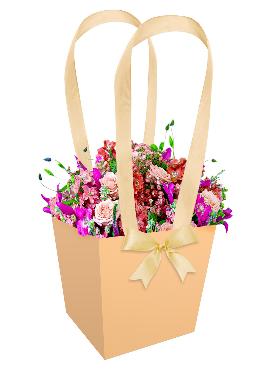 Паперова сумка-трапеція пастель, фото 1