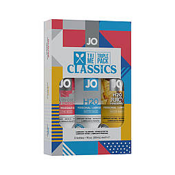 Набір System JO Tri-Me Triple Pack - Classics (3 х 30 мл) водна, силіконова і смакова мастила 777Store.com.ua