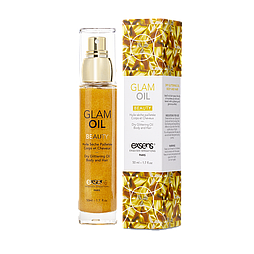 Масло для тіла з блиском EXSENS Glam Oil 50мл, з маслом мигдалю, без парабенів і феноксиетанолу 777Store.com.ua