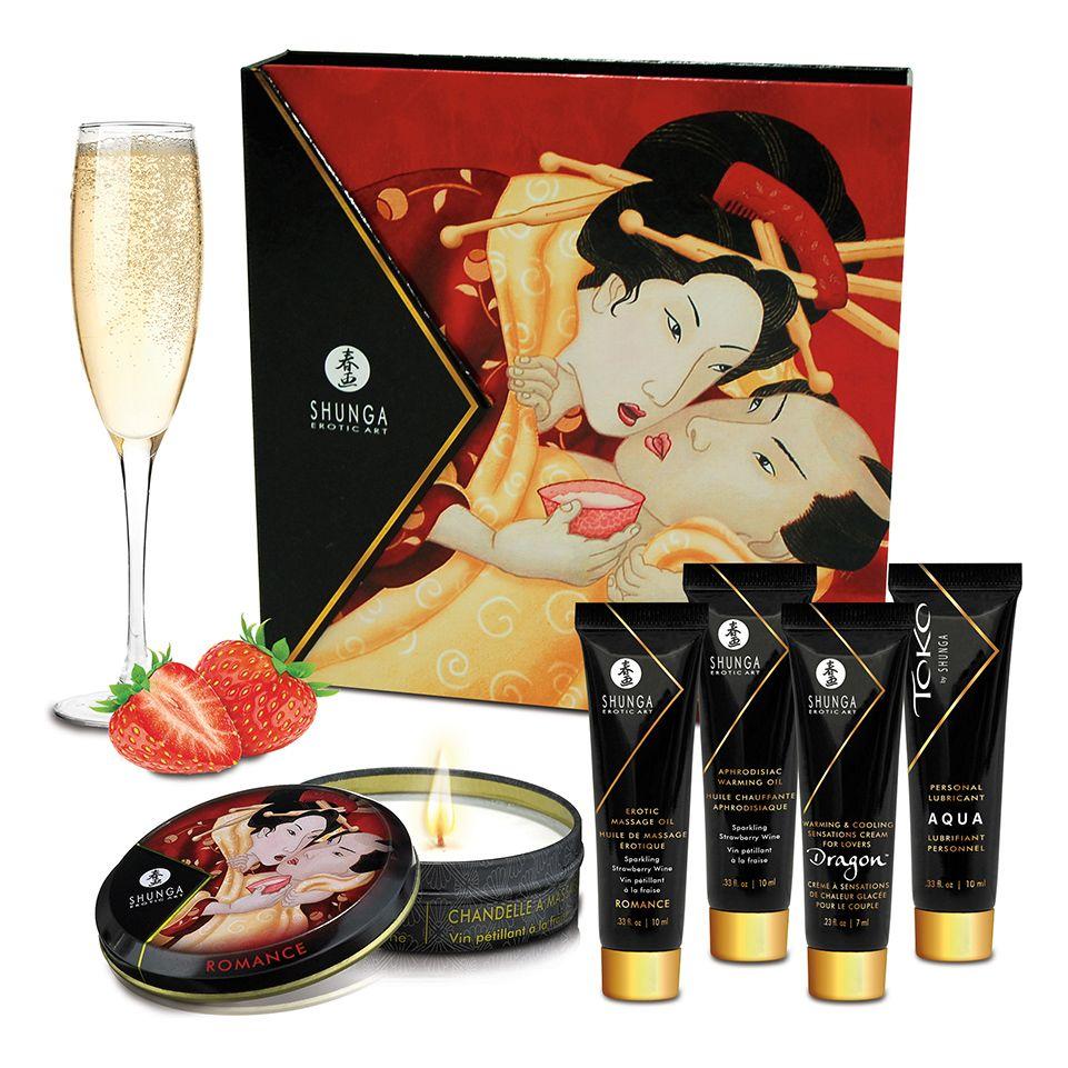 Подарунковий набір Shunga GEISHAS SECRETS - Sparkling Strawberry Wine: для шикарної ночі удвох 777Store.com.ua