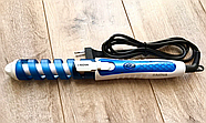 Спіральна плойка для волосся Nova NHC-2007A, блакитний (KG-676), фото 2