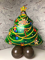 Набір подарунковий "Зроби сам свято з кульок". Новорічний ялинка з свічкою і шоколадом Киндер
