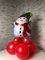 Набір подарунковий "Зроби сам свято з кульок " Сніговик з свічкою і шоколадом Киндер