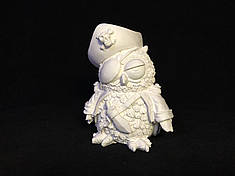 Гіпсова фігурка для розфарбовування "Сова пірат" СТ-105 з фарбами та пензлем, фото 1