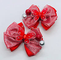 Новорічні заколки для волосся Різдвяні прикраси Святкові аксессуари для дівчинки Заколка метелик