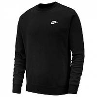 Толстовка Nike Sportswear Club Crew BLACK/WHITE - Оригинал