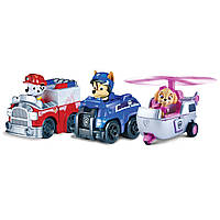 Набір Щенячий Патруль із 3 собачок Чейс, Маршал, Скай на машинах. Paw Patrol Racers Chase, Marshall, Skye