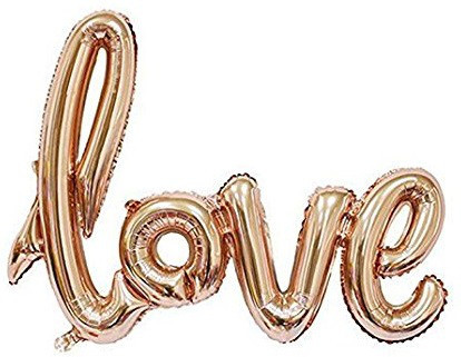 Гірлянда фольгована рожеве золото "love, кохання"