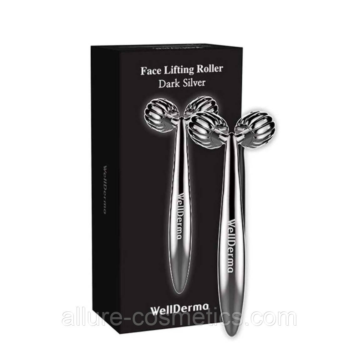 Роликовий масажер Wellderma Face lifting dark silver roller