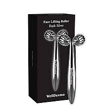 Роликовий масажер Wellderma Face lifting dark silver roller