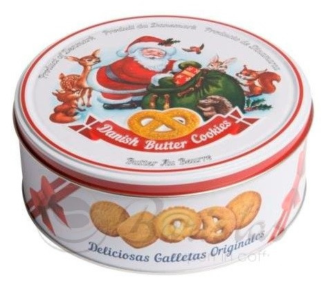 Печиво вершкове Bisquini Danish Butter Cookies Санта в ж/б 150 г Данія