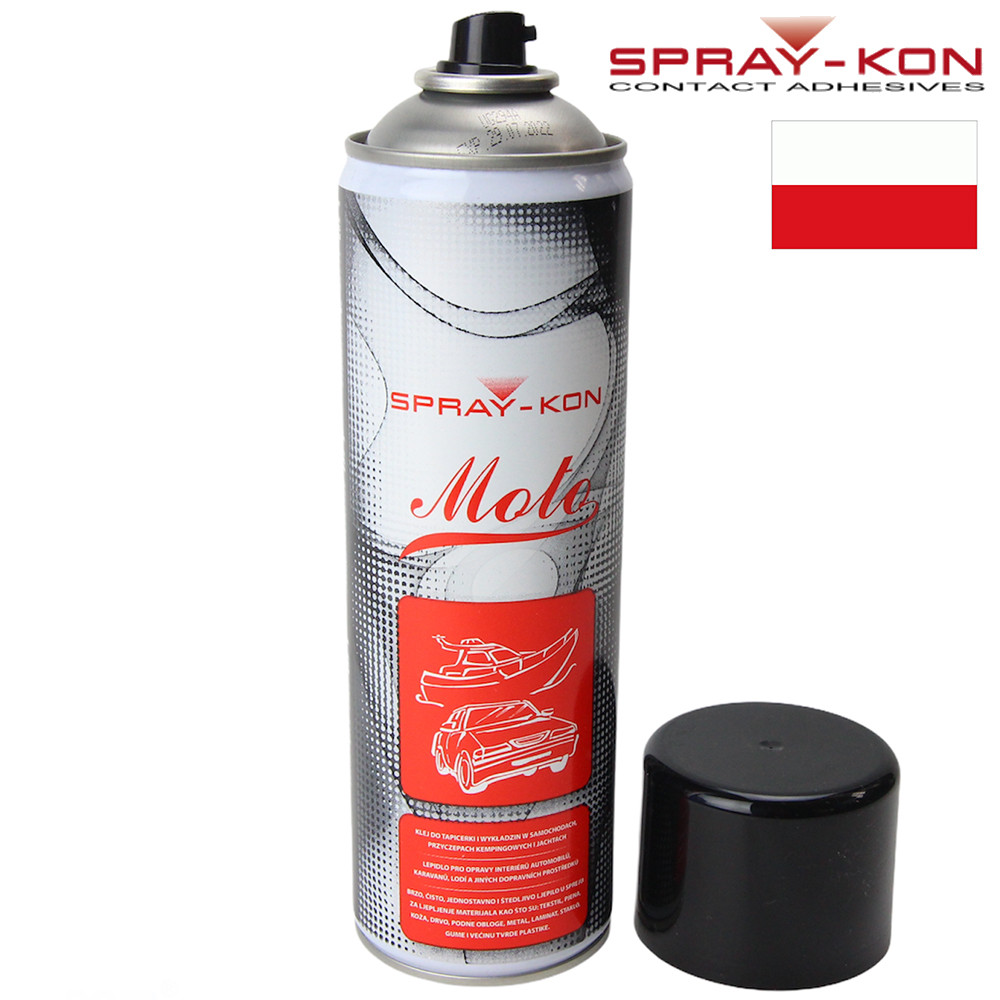 Аэрозольный контактный клей SPRAY-KON MOTO устойчив к высоким температурам (Польща) 500мл - фото 2 - id-p1308514732