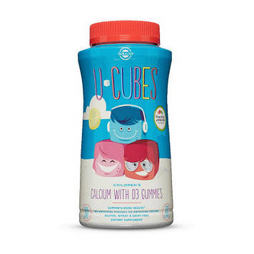 Жувальний кальцій із Д3 для дітей Solgar U-Cubes Children's Calcium with D3 (120 gummies)