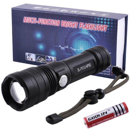 Ліхтар P512-HP50, ЗУ micro USB, 1x18650/3xAAA, індикація заряду, zoom,