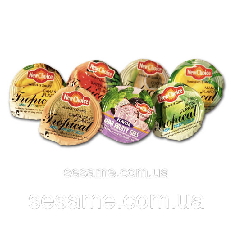 Цукерки "New Choice" фруктове желе асорті із соком і шматочками фруктів у пакеті. 1000 г (В'єтнам)