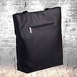 Стильна жіноча сумка шоппер чорна з двома ручками з матової еко шкіри (якісного шкірозамінника), фото 7