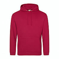 Кенгурушка толстовка с капюшоном худи Just Hoods College Hoodie Красный чили, XS