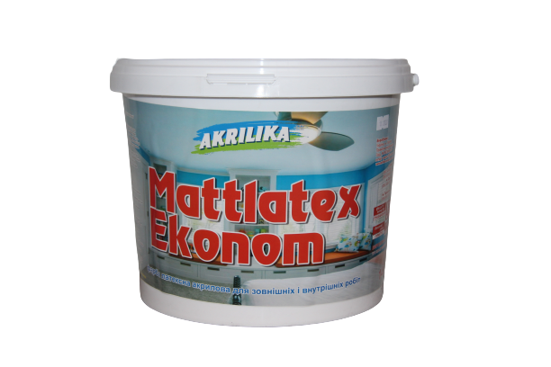 Латексна акрилова фарба для внутрішніх та зовнішніх робіт Mattlatex Akrilika 14 кг