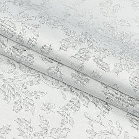 Новорічна декоративна тканина Гірлянда люрекс сріблястий