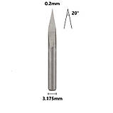 Набір фрез 0.2 мм 20 градусів, піраміда, 3.175 мм із вольфрамової сталі із загальною довжиною 31.5 мм для гравіювання, фото 3