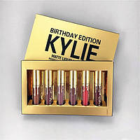 Набор матовая жидкая помада KYLIE Birthday Edition Gold 6шт! Топ