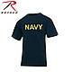 Футболка армійська з логтипом морських сил NAVY T-Shirt - Navy Blue офицальная синя Rotcho США, фото 2