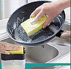 Натискний дозатор-диспенсер для мийного засобу з місцем для губки Sponge Caddy диспенсер для мийного, фото 6