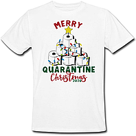Футболка новогодняя "Merry Quarantine Christmas Toilet Paper Tree" (белая)