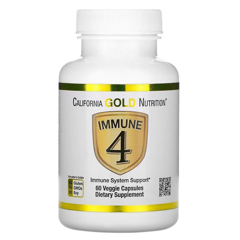Immune4, засіб для зміцнення імунітету, California Gold Nutrition, 60 капсул