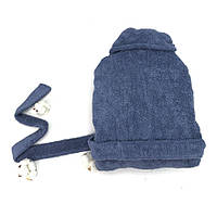 Махровый халат серо-синий Цвет бури