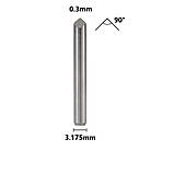 Фреза 0.3 мм 90 градусів, піраміда, 3.175 мм із вольфрамової сталі із загальною довжиною 31.5 мм для гравіювання на ЧПК, фото 2