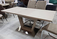 Стіл ТММ-51-1 капучино з матовим гартованим склом 120-160х80х76Н, фото 5