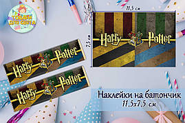 Наклейки на шоколадку-батончик (11,5х7,5 см) "Гарри Поттер / Harry Potter" тематичні -малотиражні функціями-