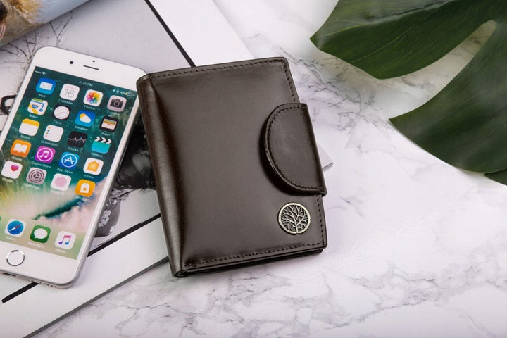 Жіночий шкіряний гаманець Betlewski з RFID 10,5 х 12,7 х 2,5 (BPD-BF-319) - коричневий, фото 1