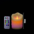 Світлодіодна електронна свічка RGB 75х100 мм, з пультом 3хААА, парафін, фото 2