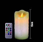 Світлодіодна свічка RGB 75х150мм, з пультом 3хААА, парафін LM36008, фото 2