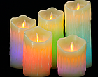 Світлодіодна свічка RGB 75х200мм, з пультом 3хААА, парафін LM36010, фото 10