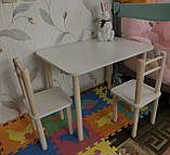 Дитячий столик і стільчик від виробника Дерево та ЛДСП стілець-стіл Столов і стільчик для дітей, фото 6