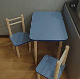 Дитячий столик і стільчик від виробника Дерево та ЛДСП стілець-стіл Столов і стільчик для дітей, фото 7