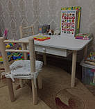 Дитячий столик і стільчик від виробника Дерево та ЛДСП стілець-стіл Столов і стільчик для дітей, фото 9