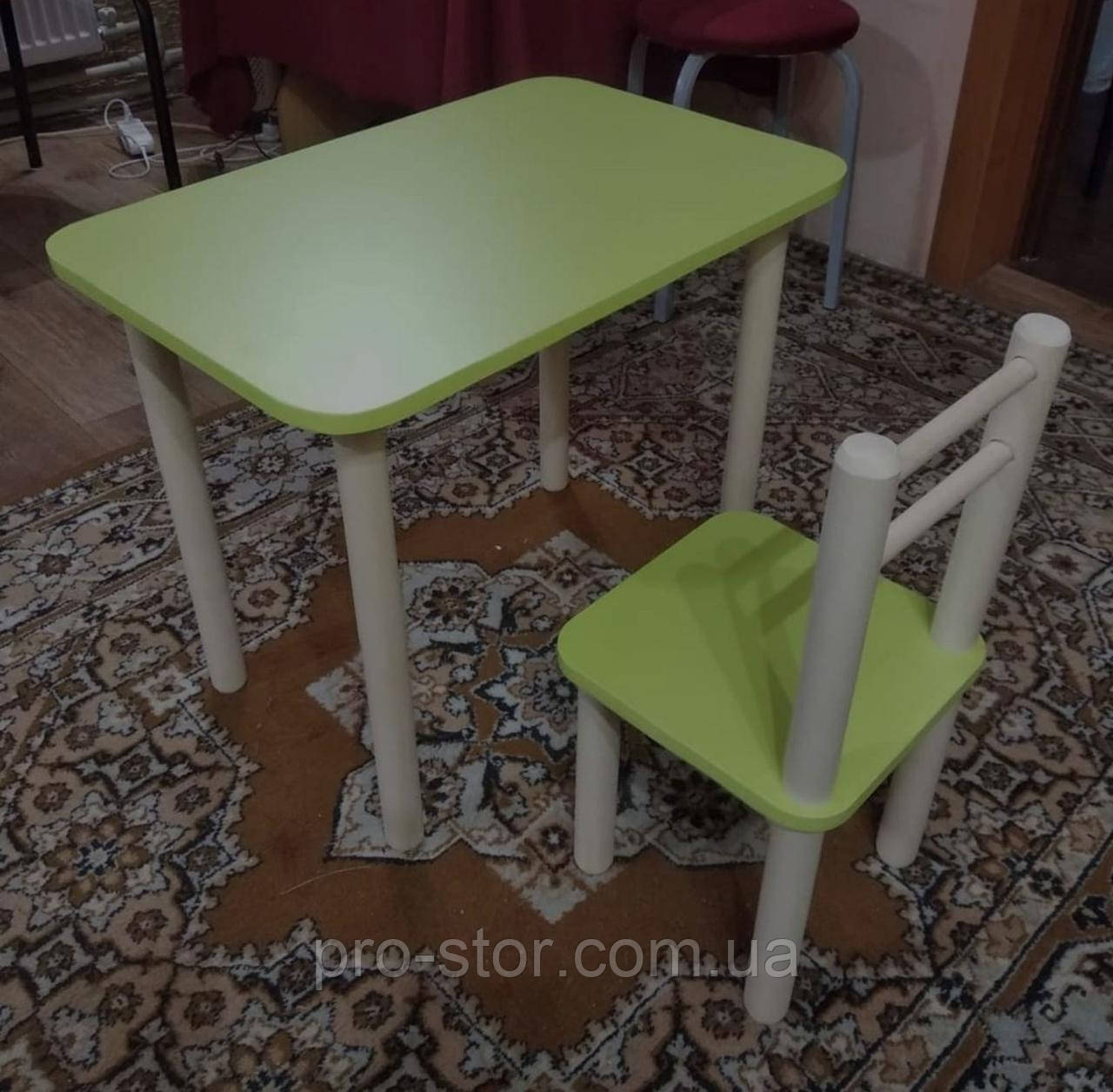 Дитячий столик і стільці від виробника дерева і ЛДСП стілець-стол стіл і стільці для дітей Лайм