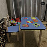Дитячий столик і стільці від виробника дерева і ЛДСП стілець-стол стіл і стільці для дітей Лайм, фото 2