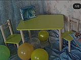 Дитячий столик і стільці від виробника дерева і ЛДСП стілець-стол стіл і стільці для дітей Лайм, фото 5