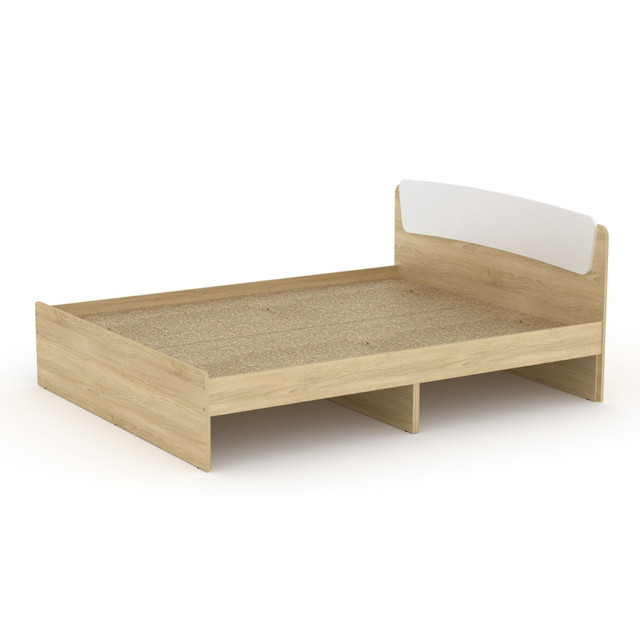 Вид двуспальной кровати Компанит Классика-160 в цвете дсп дуб-сонома Купить двуспальную кровать Классика-160 Компанит дуб-сонома-комби