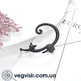 Елегантний кафф кліпс на вухо у формі кішки кішка сережки Earcuff Кліп каф сережки, фото 3