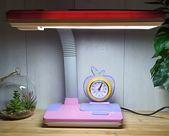 Настільна лампа Tinko 30102 Pink, з годинником шкільна